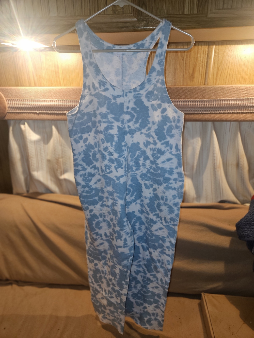 Sea Green and White Tie-Dye Jumpsuit